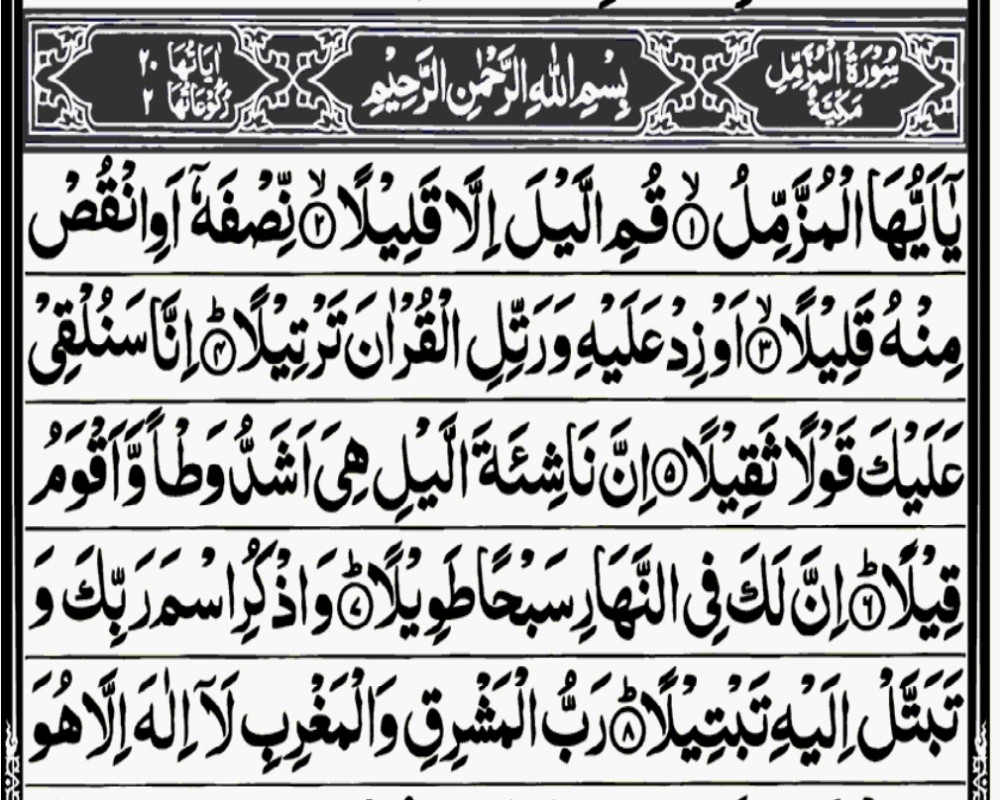 This is the image of Surah Al Muzzammil